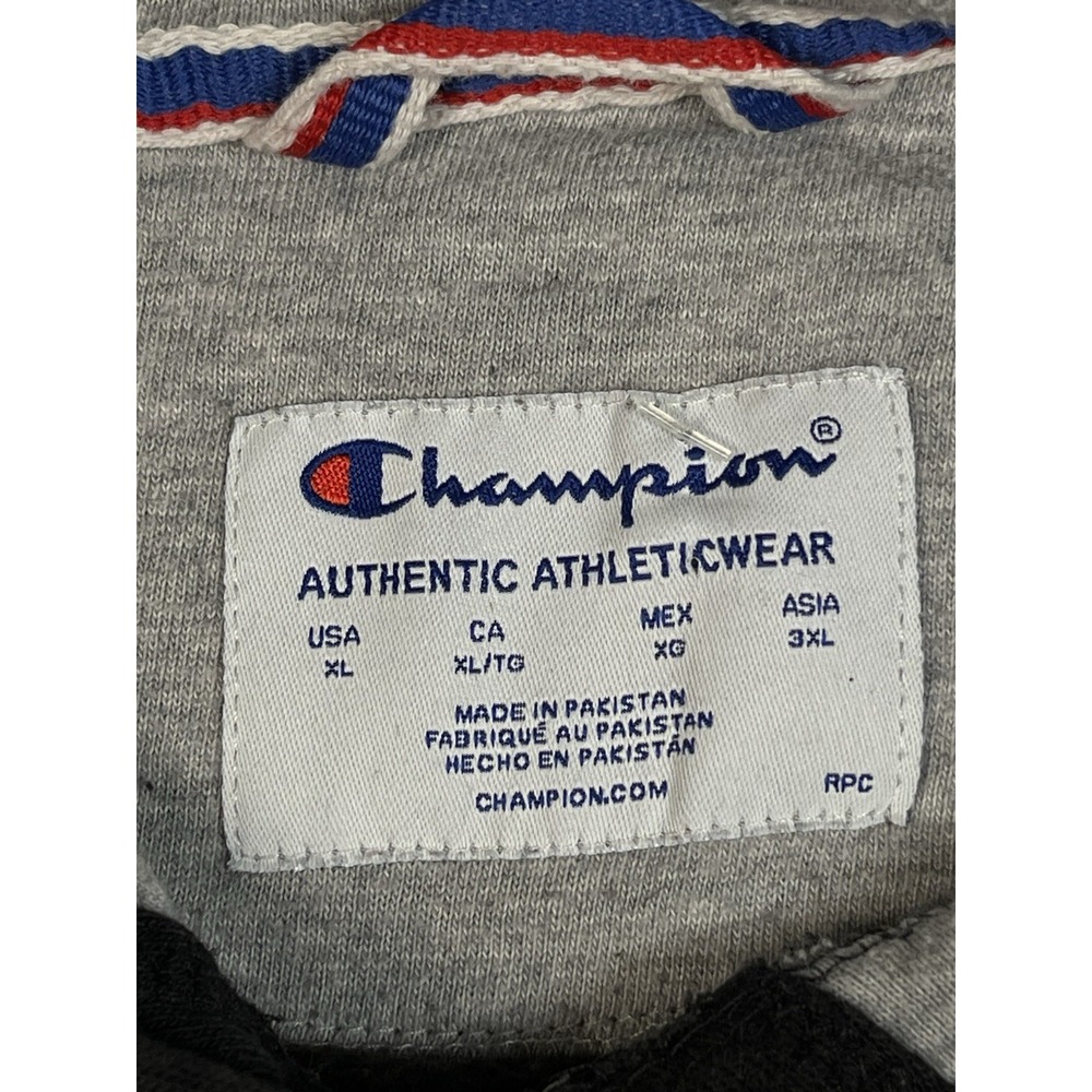 Champion Hoodie Sweatshirt XLDrawstring Black kangaroo pouch Sleeve Graphics Y2k - Picture 2 of 9